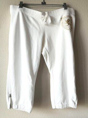 Express White Capri Sweatpants Women's Medium y2k 2000s